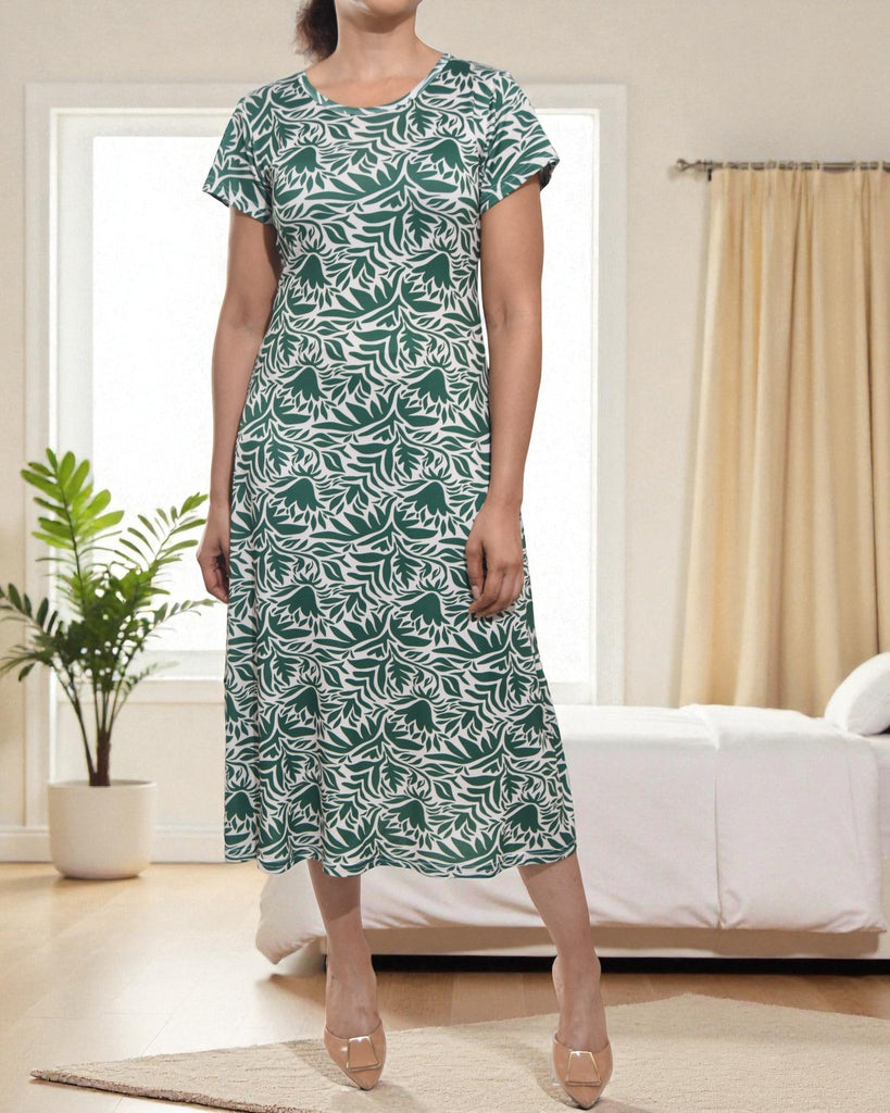 Ladies Green Floral Midi Dress - StylePhase SA