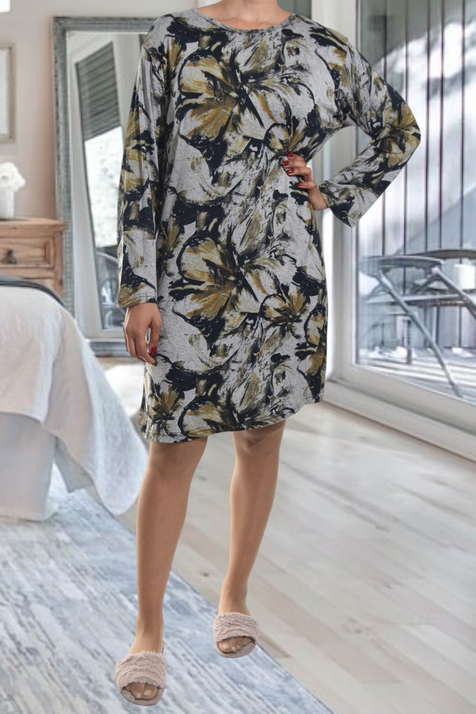 Ladies Green Floral Sleep Shirt - StylePhase SA