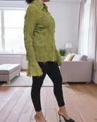 Ladies Green Frill Shirt - StylePhase SA
