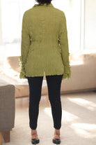 Ladies Green Front Frill Shirt - StylePhase SA