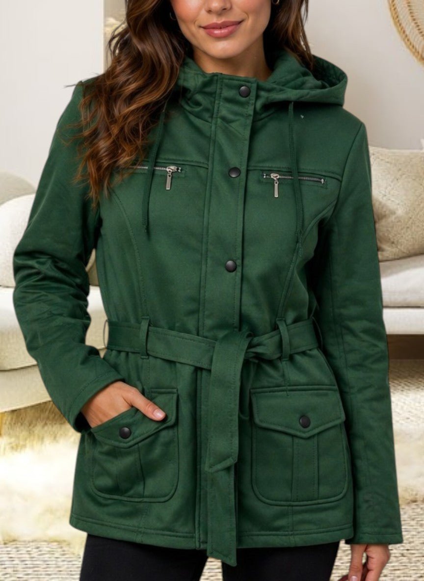 Ladies Green Front Pocket Hoody Jacket - StylePhase SA