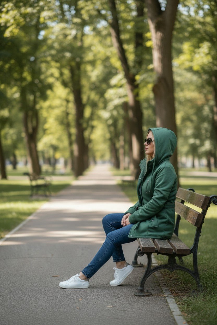 Ladies Green hoody jacket - StylePhase SA