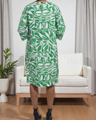 Ladies Green Leaf Tunic 3/4 Sleeve Dress - StylePhase SA