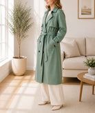 Ladies Green Lined Trench Coat - StylePhase SA