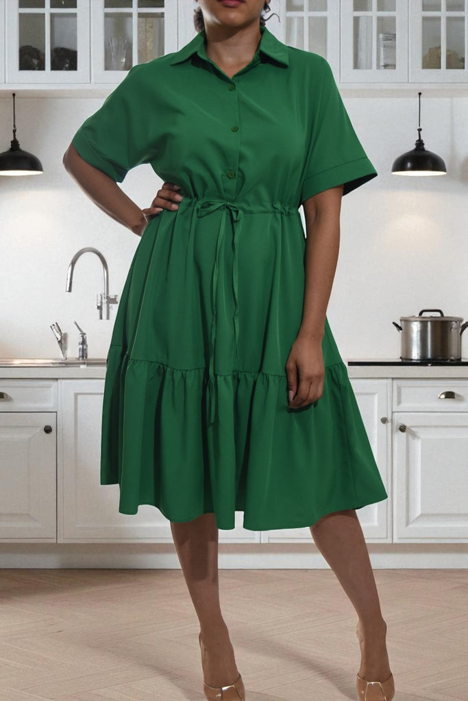 Ladies Green Mini Pocket Dress - StylePhase SA