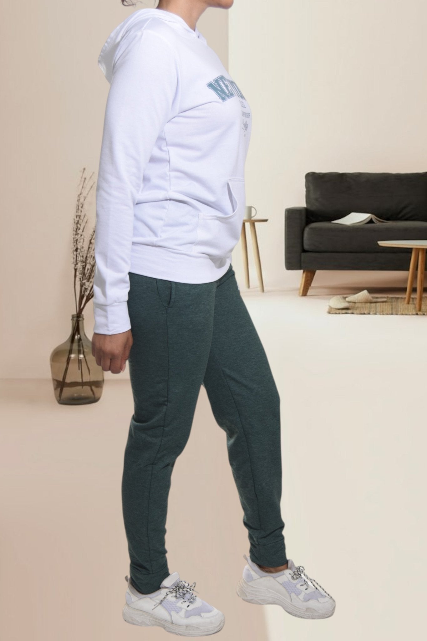 Ladies Green NewYork Printed Tracksuit Set - Main Image