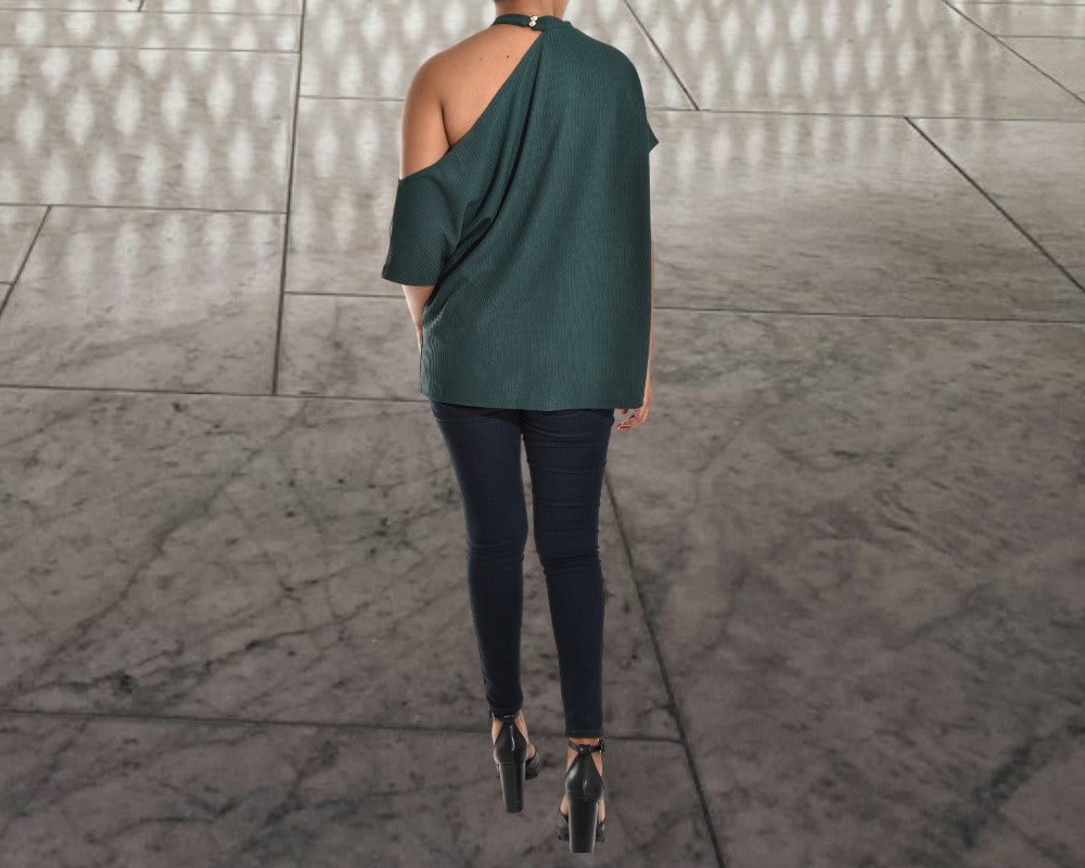 Ladies Green Off Shoulder Top - StylePhase SA