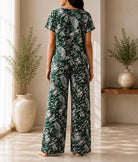 Ladies Green Paisley Print Two-Piece Set - StylePhase SA