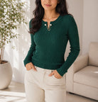Ladies Green Pearl Detail Top - StylePhase SA