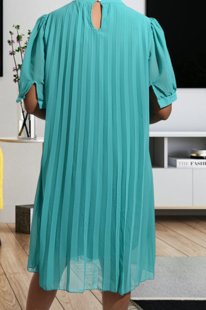 Ladies Green Pleated Dress - StylePhase SA