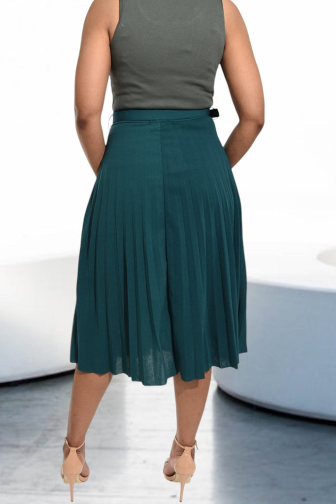 Ladies Green Pleated Skirt - StylePhase SA