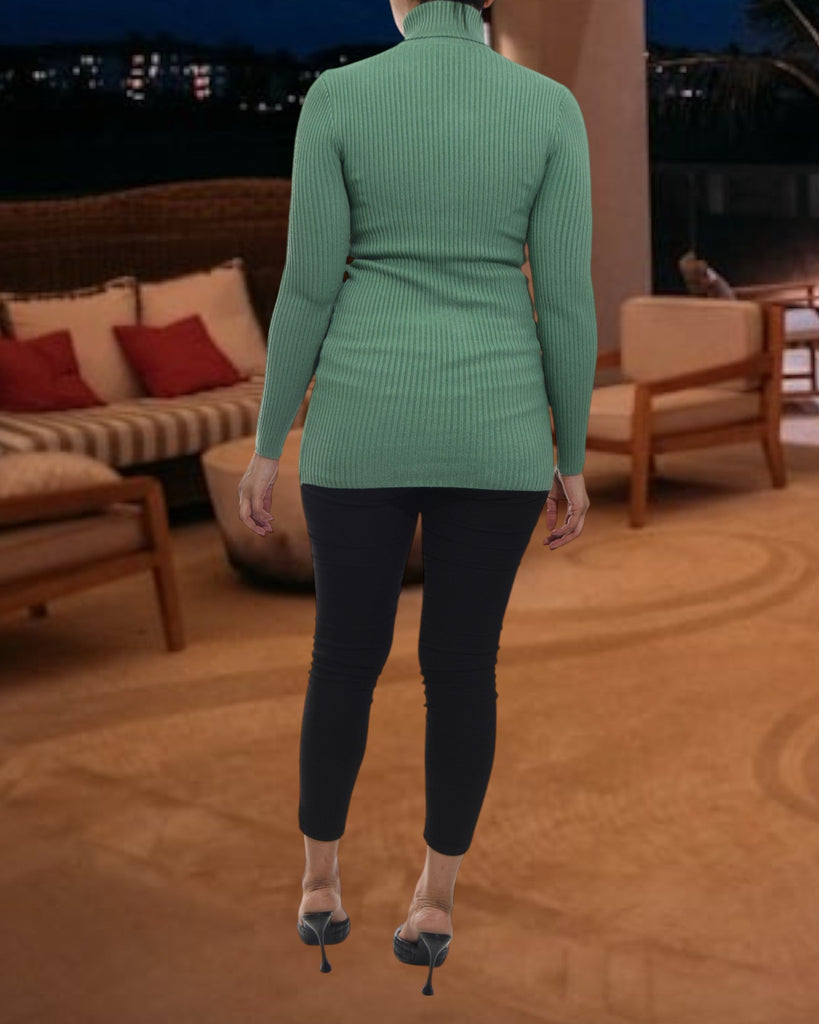 Ladies Green Polo Neck Dress Top - StylePhase SA