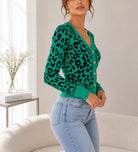 Ladies Green Printed Jersey Top - New Feeling - StylePhase SA