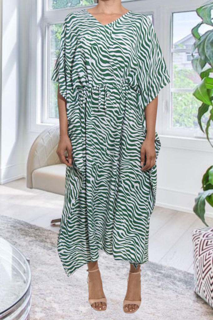 Ladies Green Printed Kaftan - StylePhase SA