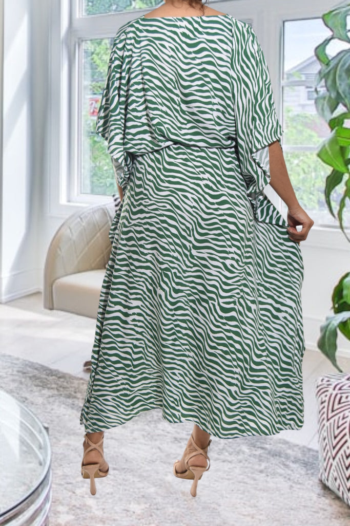 Ladies Green Printed Kaftan - StylePhase SA