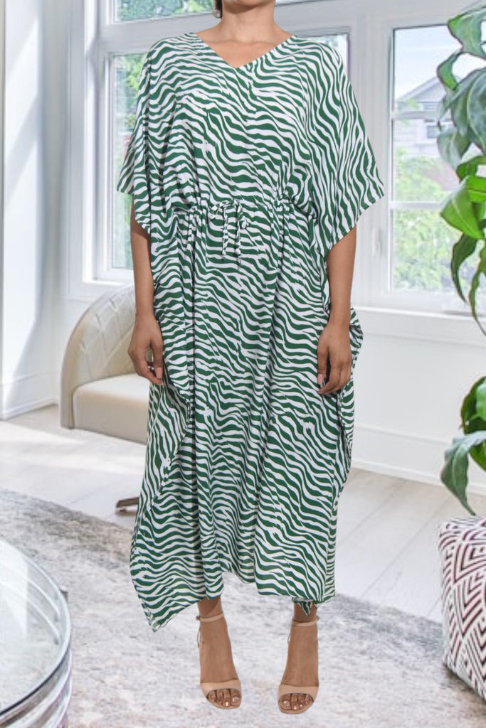 Ladies Green Printed Kaftan - StylePhase SA