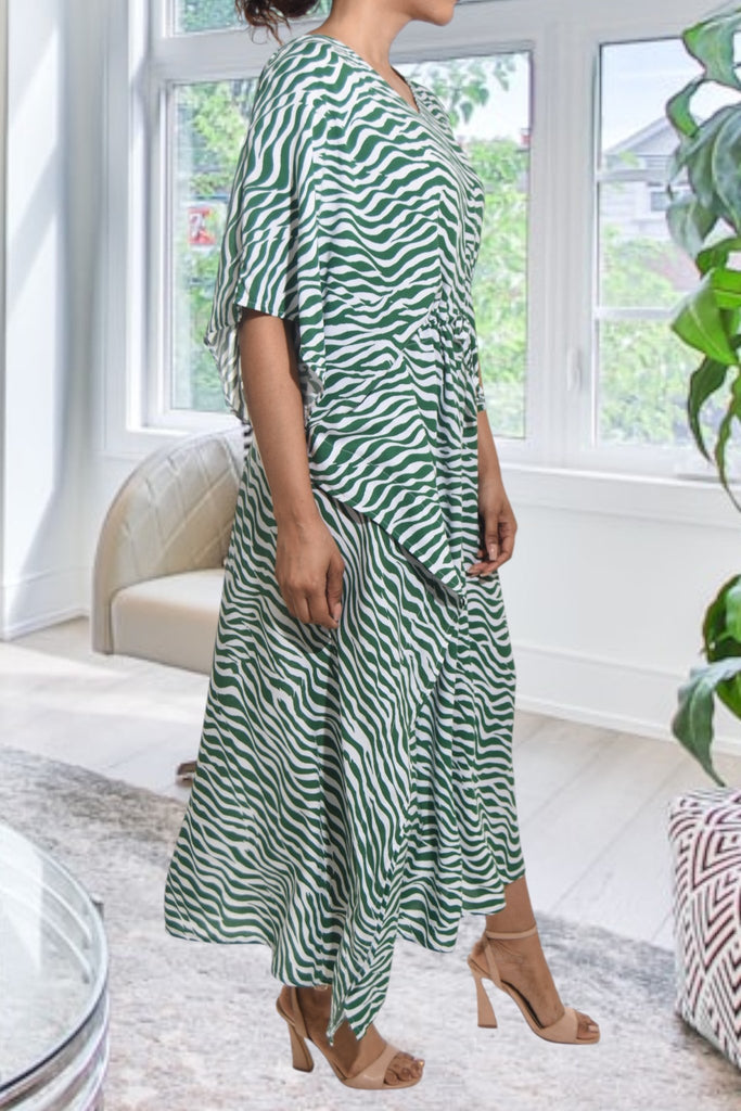 Ladies Green Printed Kaftan - StylePhase SA