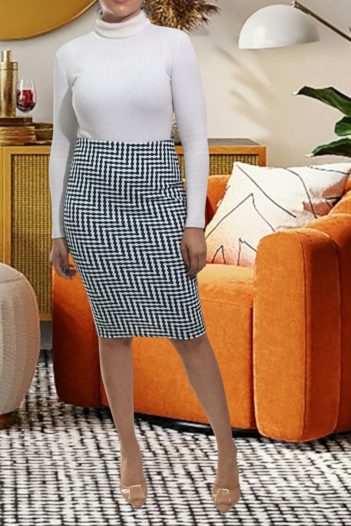 Ladies Green Printed Knit Skirt - StylePhase SA