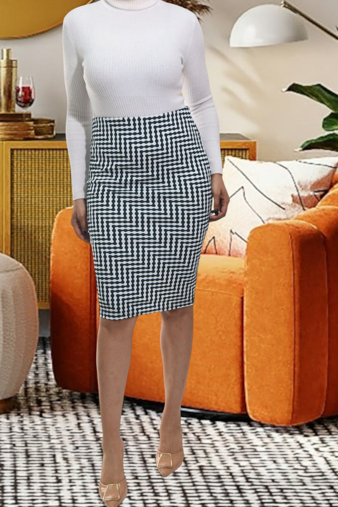Ladies Green Printed Knit Skirt - StylePhase SA