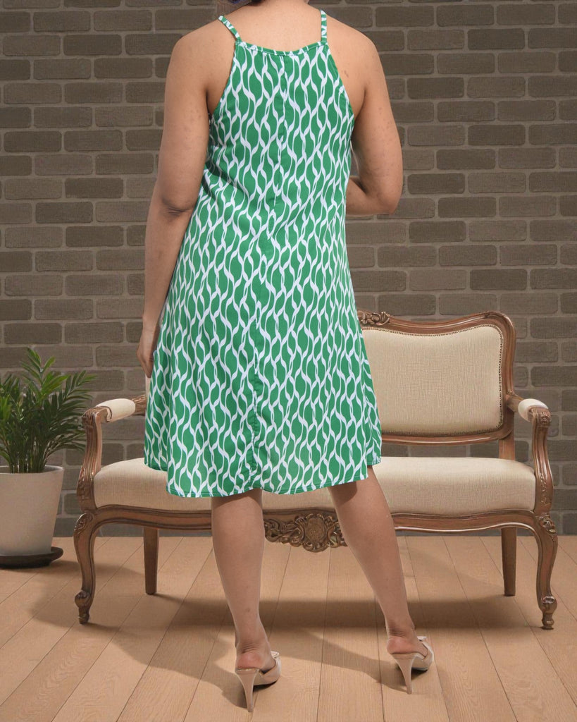 Ladies Green Printed Slip Dress - StylePhase SA