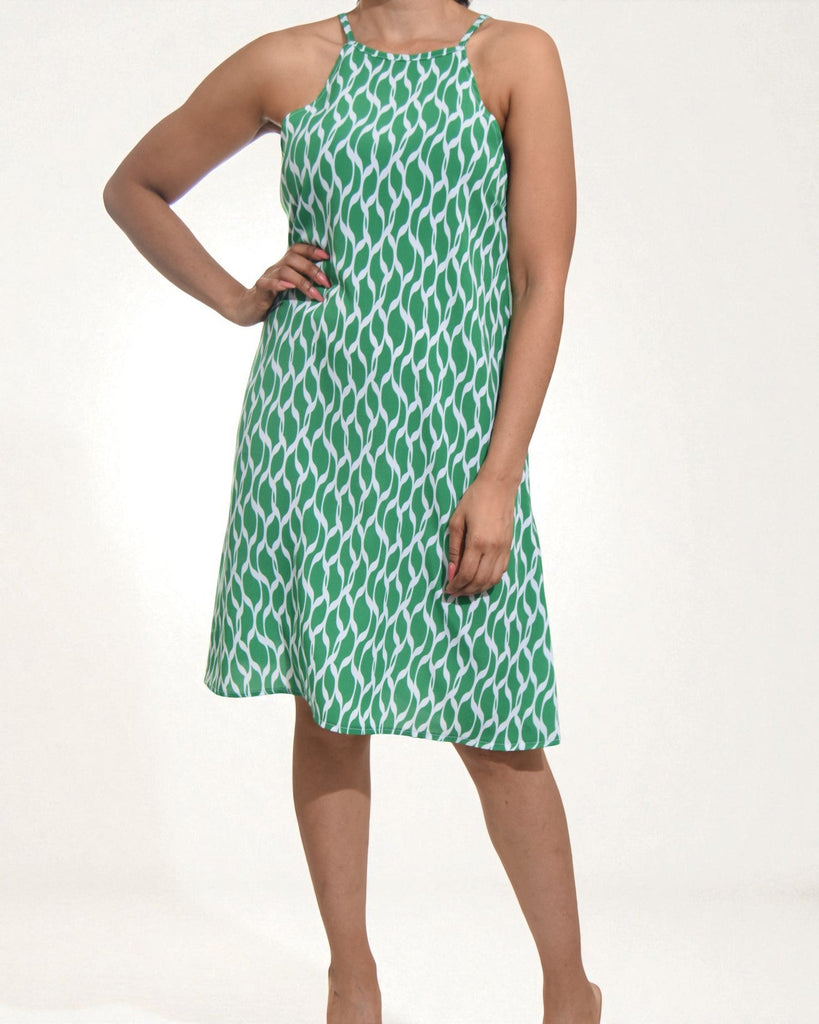 Ladies Green Printed Slip Dress - StylePhase SA
