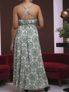 Ladies Green Printed Tie Front Dress - StylePhase SA