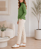 Ladies Green Rib Polo Neck Jersey - StylePhase SA