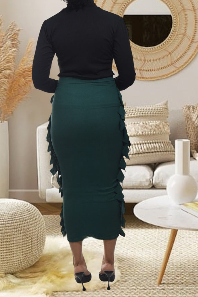 Ladies Green Side Fringe Skirt - StylePhase SA