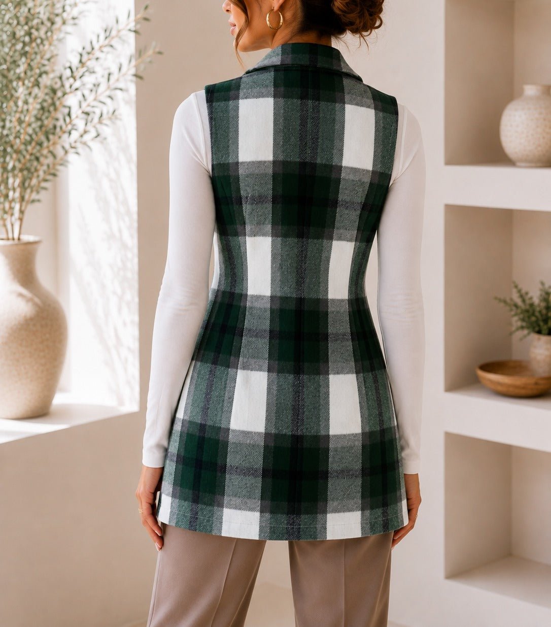 Ladies Green Sleeveless Melton Shacket - StylePhase SA