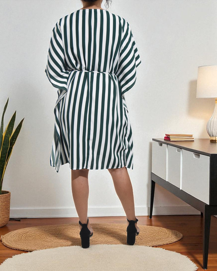 Ladies Green Stripe Pocket Dress - StylePhase SA