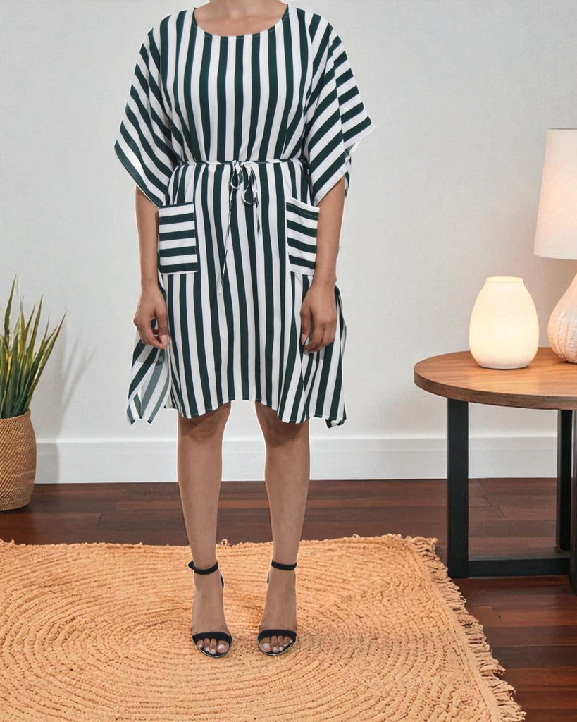 Ladies Green Stripe Pocket Dress - StylePhase SA