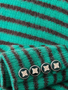Ladies Green Stripe Turtle Neck Jersey - StylePhase SA