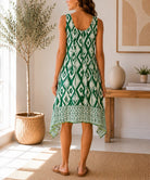 Ladies Green Tassel Tie Midi Dress - StylePhase SA