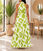 Ladies Green Tie Back Maxi Dress - StylePhase SA