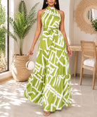 Ladies Green Tie Back Maxi Dress - StylePhase SA