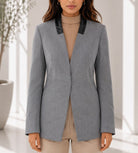 Ladies Grey And Black Collar Blazer - StylePhase SA
