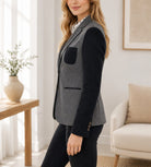 Ladies Grey And Black Slim Fit Blazer Coat - StylePhase SA