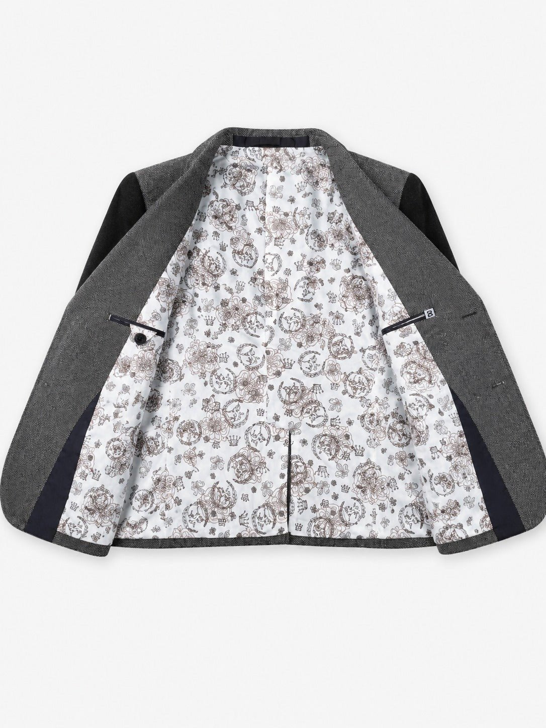 Ladies Grey And Black Slim Fit Blazer Coat - StylePhase SA