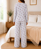 Ladies Grey And Brown Button Pyjama - StylePhase SA