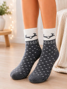 Ladies Grey and White Thermal Slipper Socks - StylePhase SA