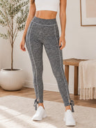 Ladies Grey Ankle Tie Activewear Leggings - StylePhase SA