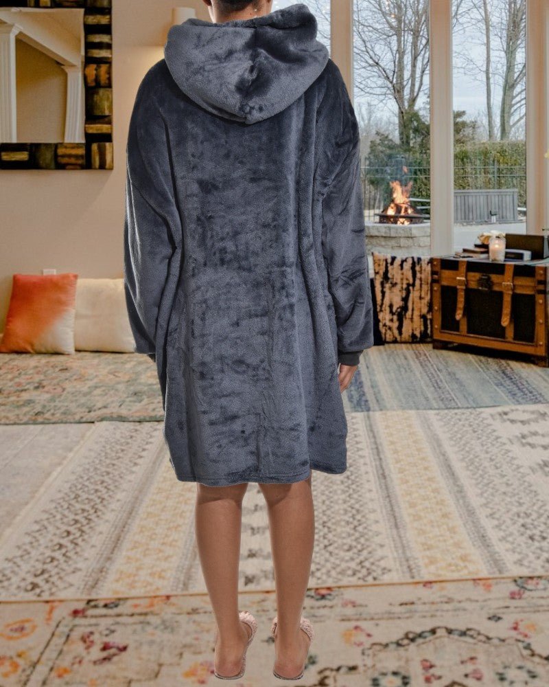 Ladies Grey Blanket hoodie Dress - StylePhase SA