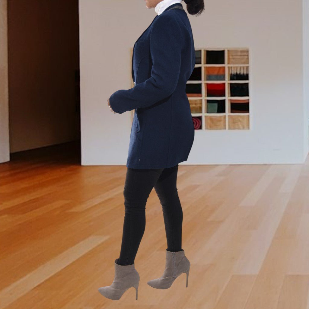 Ladies Grey Collar Slim Fit Open Blazer - StylePhase SA