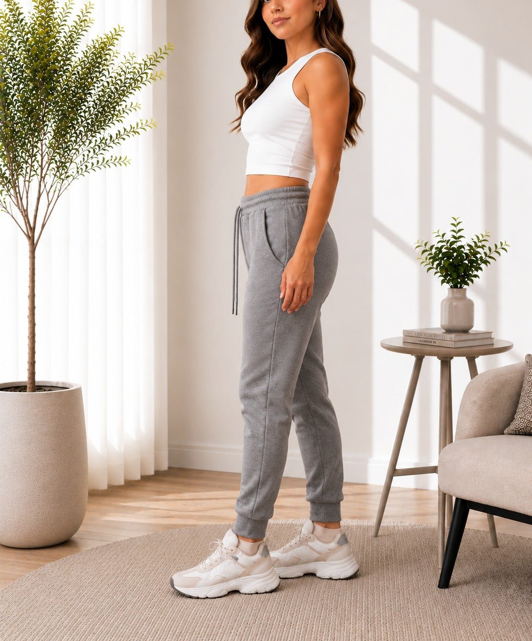 Ladies Grey Drawstring joggers - StylePhase SA