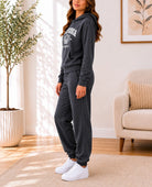 Ladies Grey Fleece Hoody Tracksuit Set - Chicago - StylePhase SA