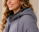 Ladies Grey Fleece Lined Hoody Jacket - StylePhase SA
