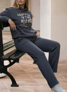 Ladies Grey Fleece Tracksuit Set - Daughter Of A King - StylePhase SA
