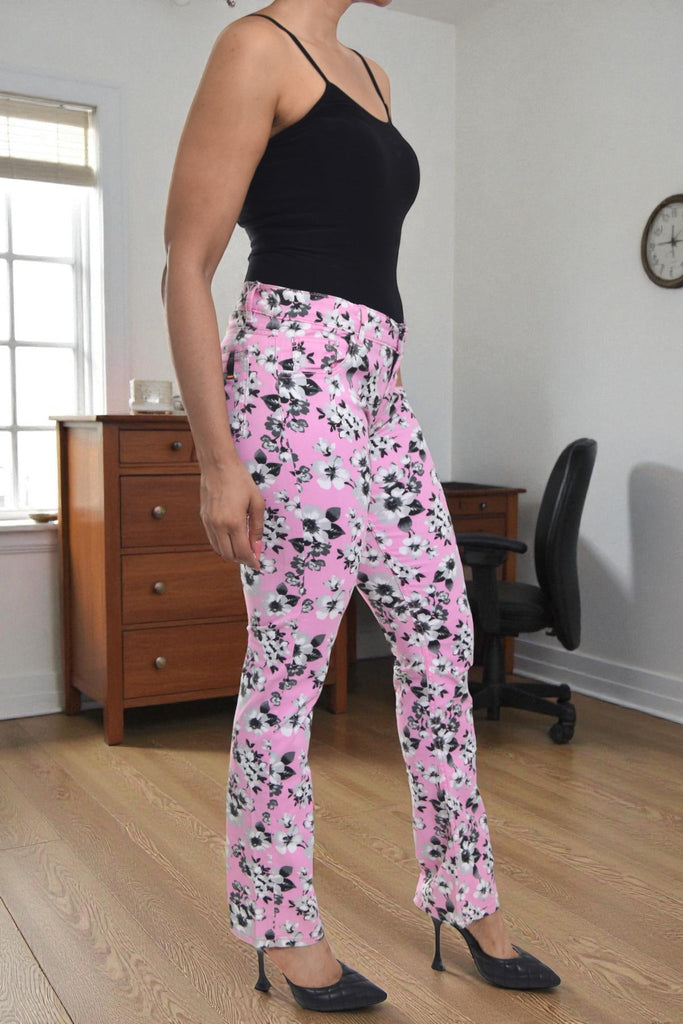 Ladies Grey Floral Jeans - StylePhase SA