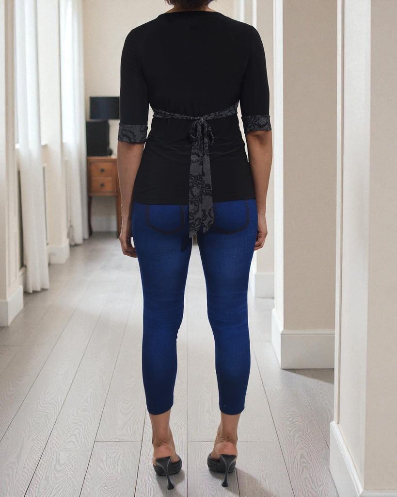 Ladies Grey Floral Tie Top - StylePhase SA