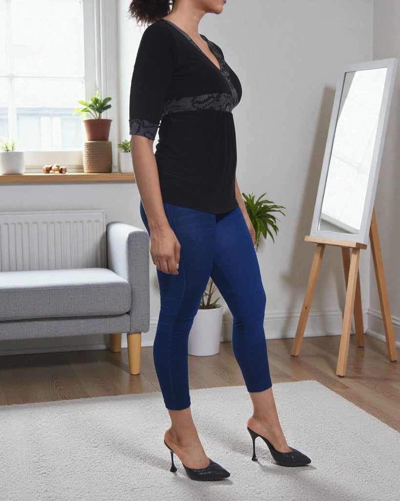 Ladies Grey Floral Tie Top - StylePhase SA